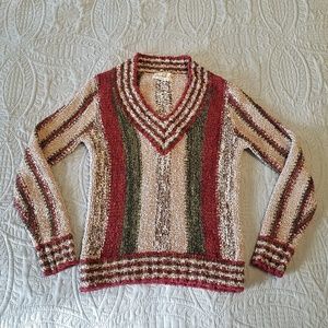 70s Vintage Acrylic Knit V-Neck Sweater